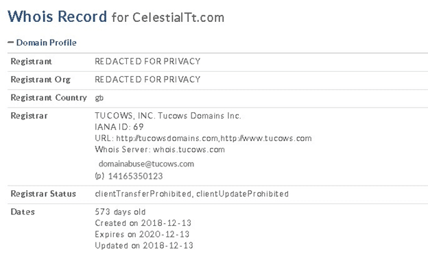 Celestial Trading Tools domain profile