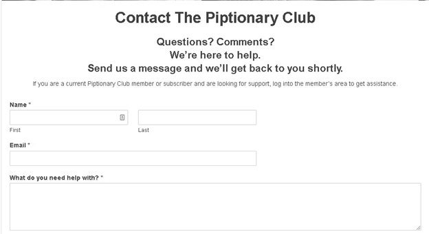Contact Piptionary Club