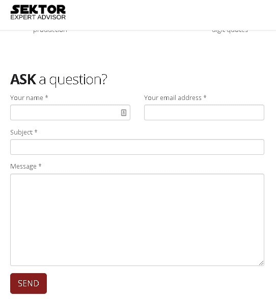 Sektor Expert Advisor contact form