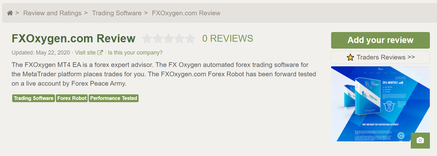 FX Oxygen Testimonials and mentions