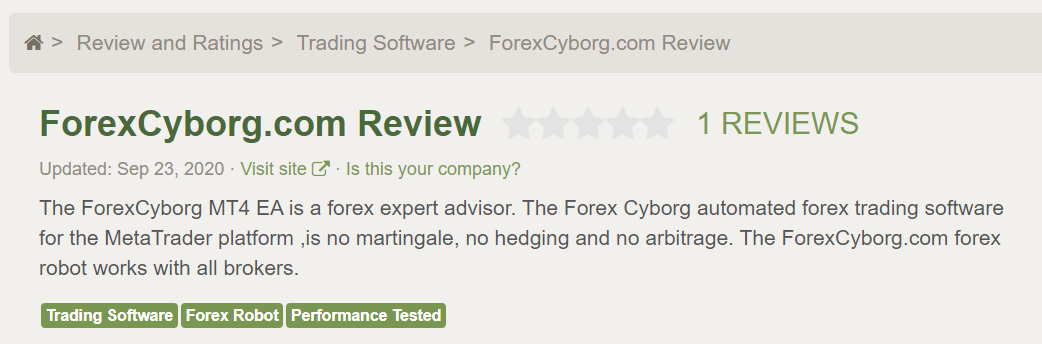 Forex Cyborg Robot review