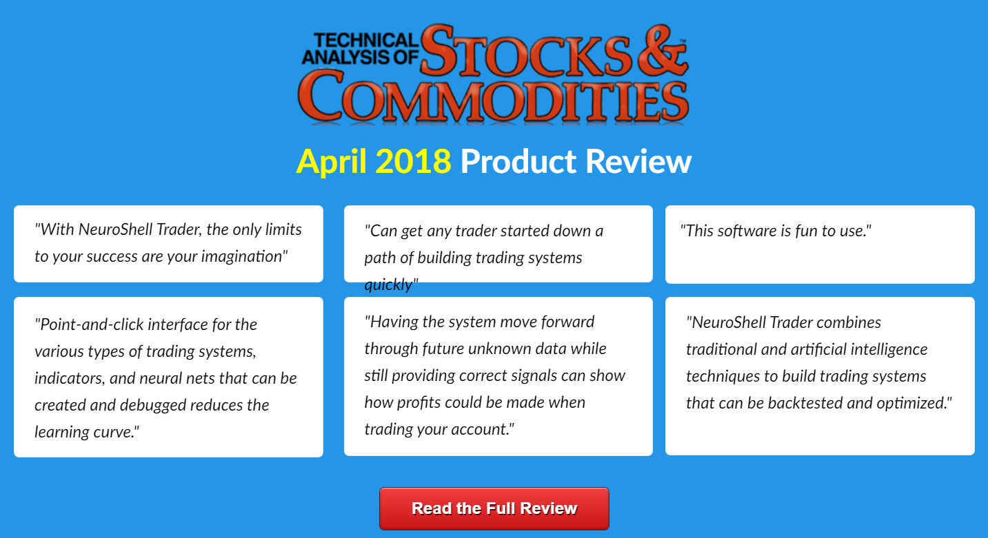 NeuroShell Trader Vendor Transparency