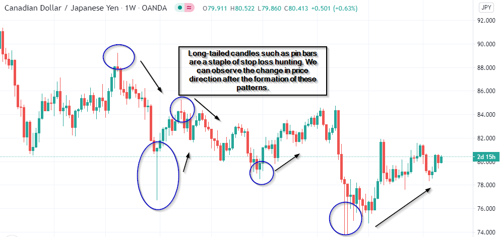 stop loss hunting on the charts