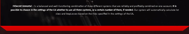 FXSecret Immortal No Trading Strategy Explanation