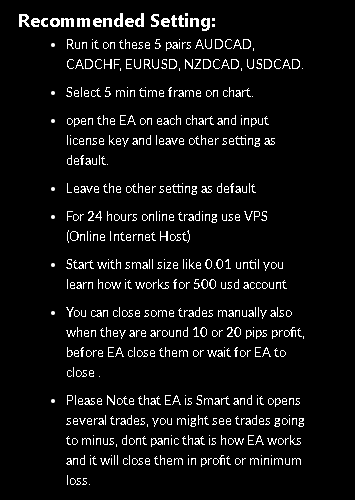 MG Pro EA setting