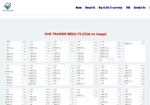 Standard FX Trading Results