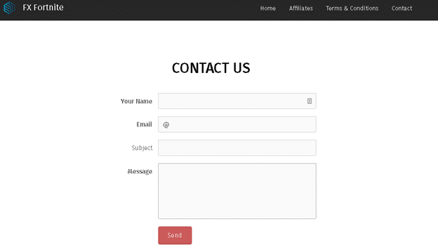 FX Fortnite EA contact form