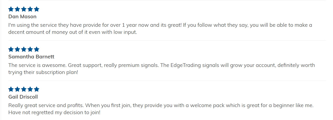 Edge Trading Testimonials