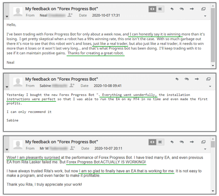 Forex Progress Bot Testimonials