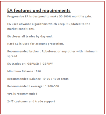 Progressive EA Features