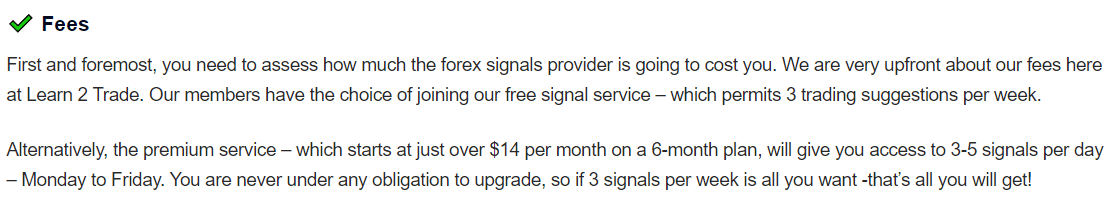 Learn2Trade fees