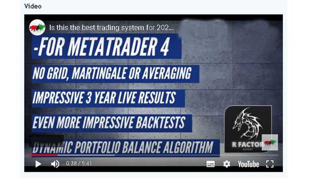 R Factor EA. The vendor claims that the robot does not use Averaging, Grid, or Martingale