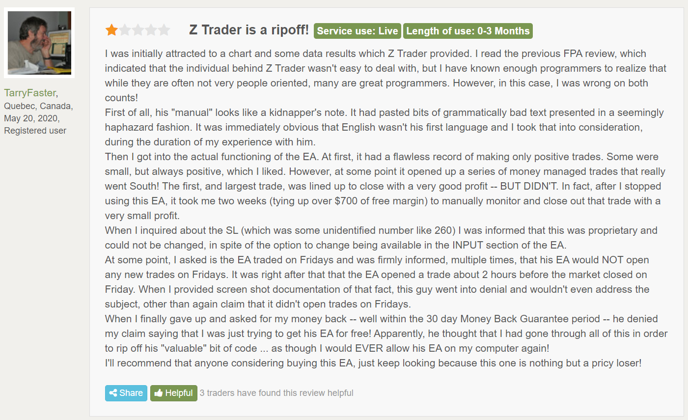 Z Trader FX EA People feedback