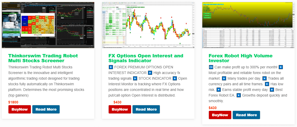 Altredo Forex Robots. The prices vary from $300 to up to $2000 for a lifetime copy.