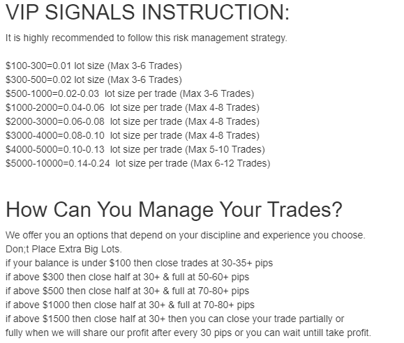 Gold VIP Signal - instruction