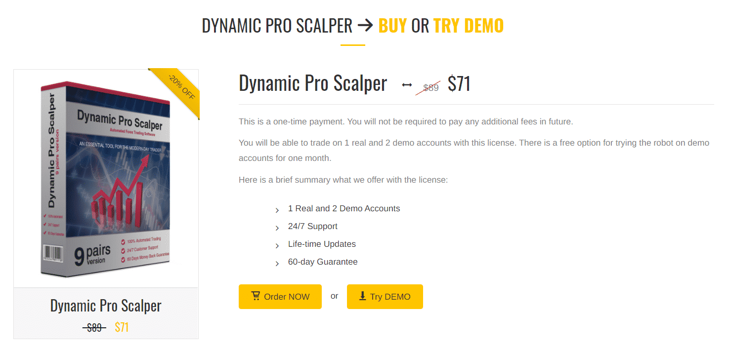 Dynamic Pro Scalper price