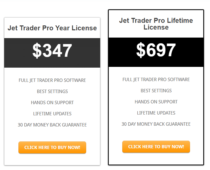 Jet Trader Pro pricing.