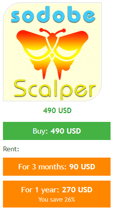 Sodobe Scalper’s pricing options.