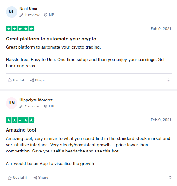 User reviews for Botsfolio on Trustpilot.