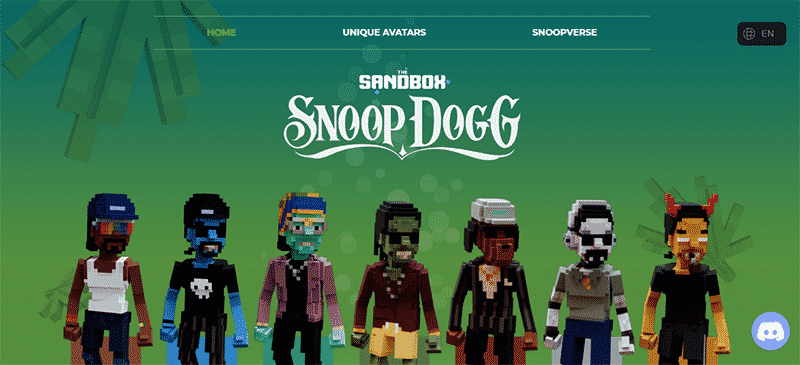 The Snoop Dogg NFT collection on Sandbox.