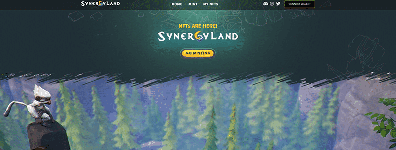 The start page of Synergy Land