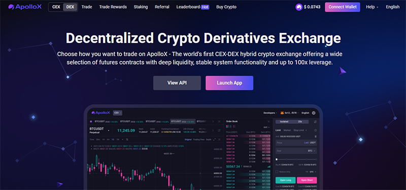 ApolloX DEX website