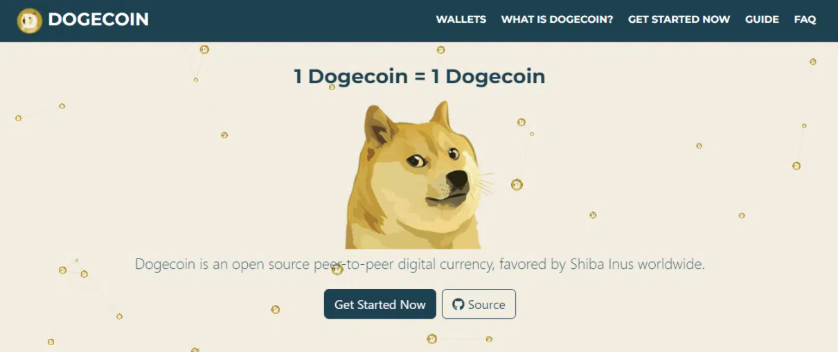 Dogecoin start page