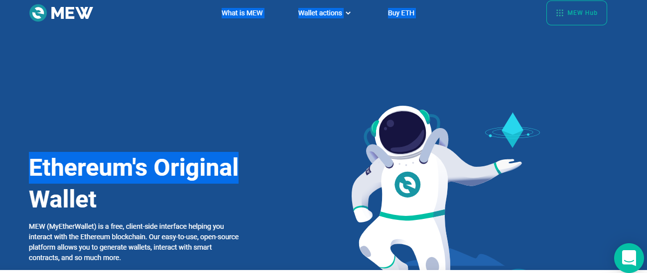 MyEtherWallet start page