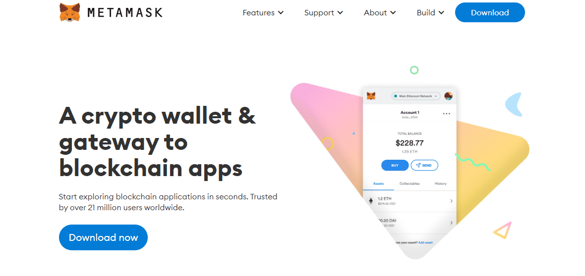 Metamask homepage