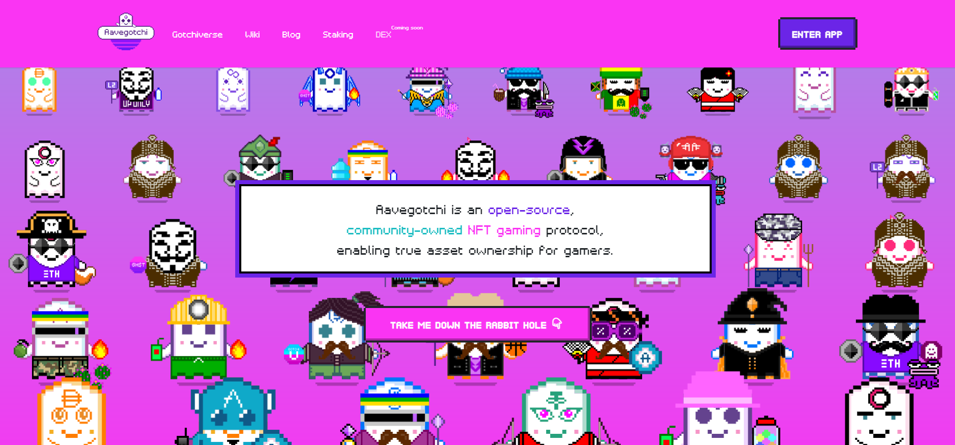 Aacegotchi start page