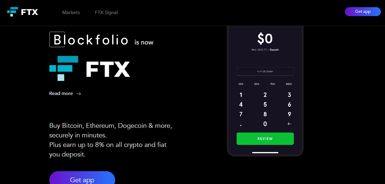 Blockfolio home page