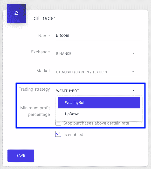 WealthyBot setting.