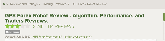 A page of GPS Forex Robot on FPA.